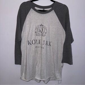 Next level apparel women’s size XL quarter length sleeve baseball shirt gray
